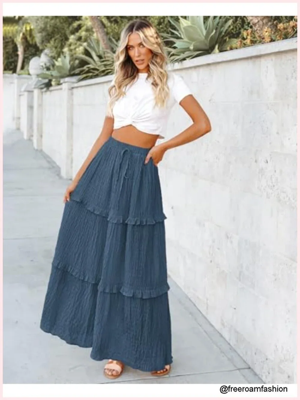 Elegant High Waist Flared A-Line Midi Skirt for Wedding Guest